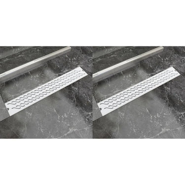 Lineare Duschrinnen 2 Stk. Wellen 730 x 140 mm Edelstahl